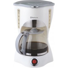 Кофеварка Sakura SA-6104W, 550Вт., 600мл., белый